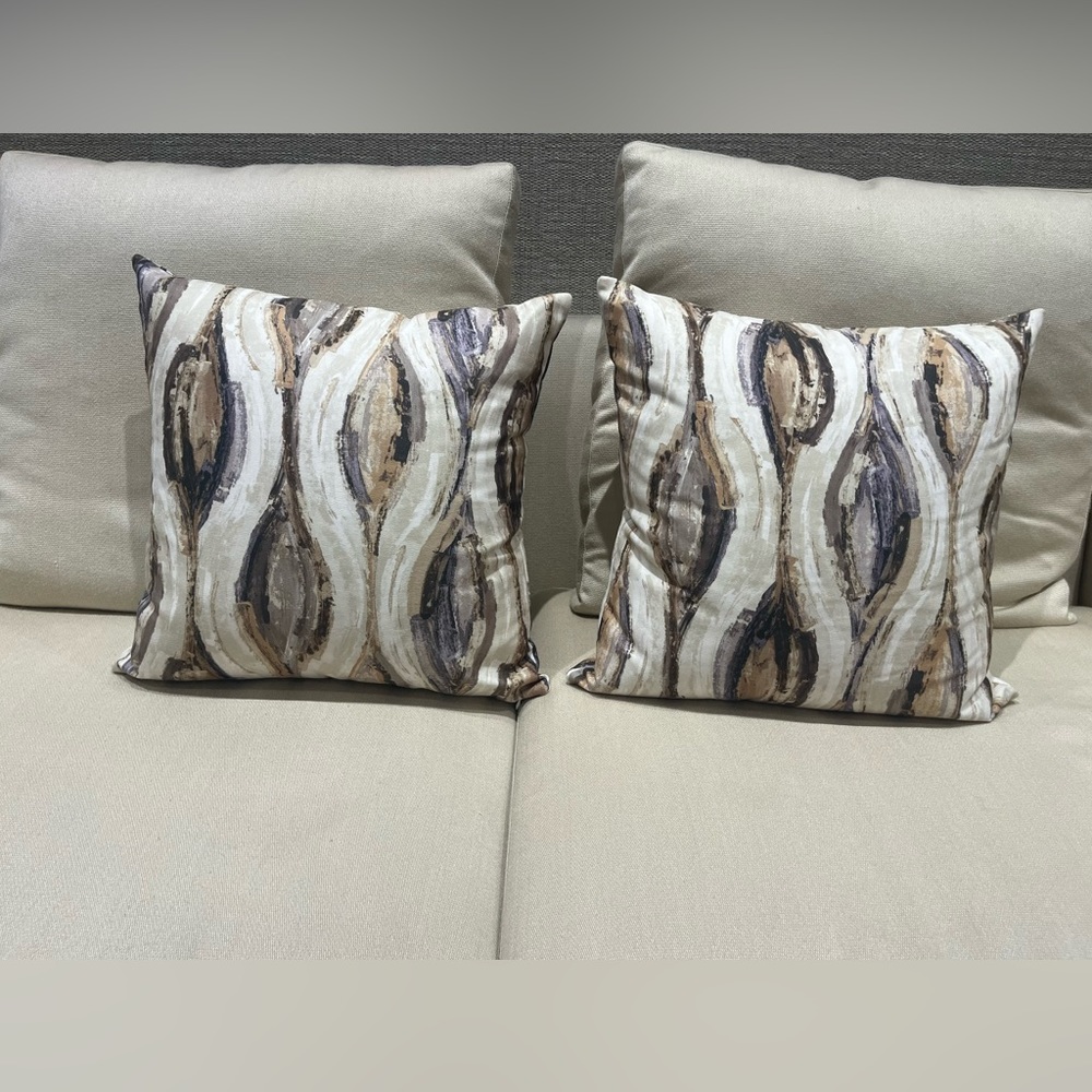 Purple Camel and Black Cotton Velvet Throw Pillow Cover Set of 2